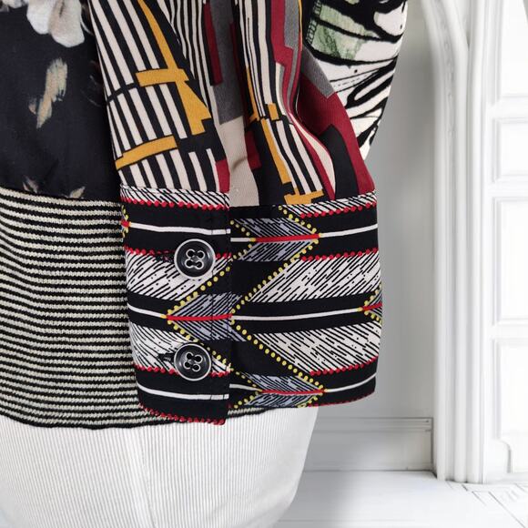 Bryon Lars Beauty Mark Top Size 8 Abstract Mixed Print Media Designer Blouse - Picture 13 of 16